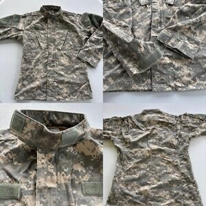 US Army ACU Combat Shirt Jacket Small-Long Digital Camo Ripstop BDU Top
